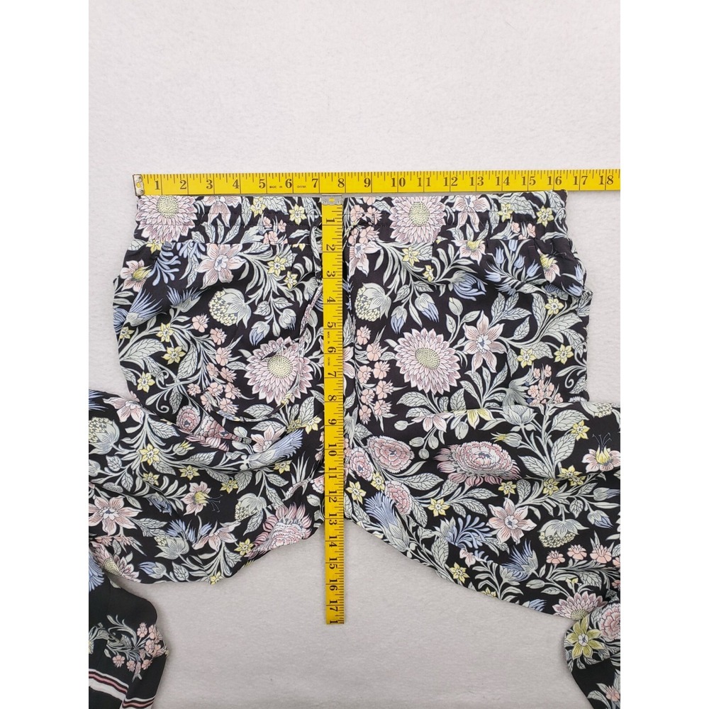 Loft Pants Women Medium Floral Crop Relaxed Wide Leg BOHO Y2K Lightweight Lounge - Picture 9 of 13
